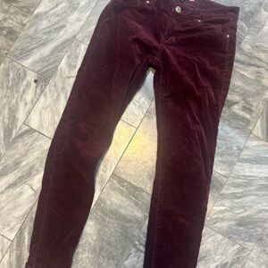 CAbi Dark Burgundy Skinny Corduroy Pants